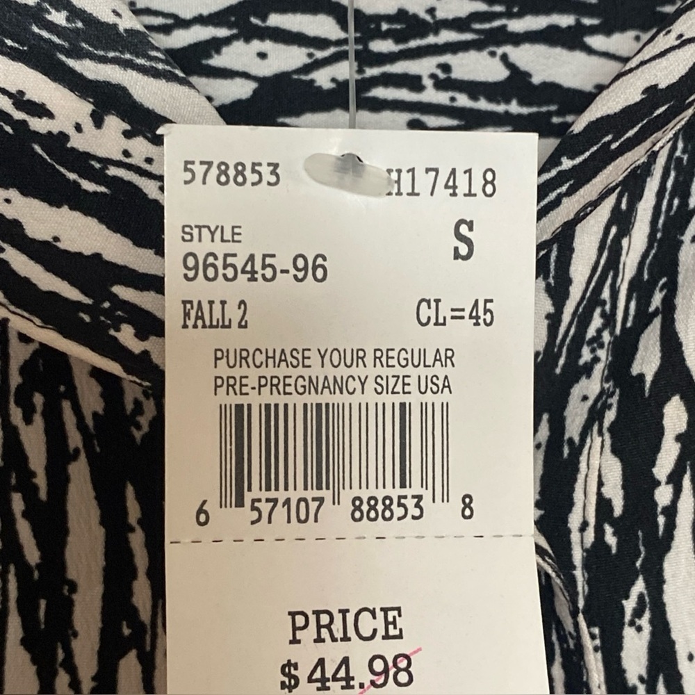 Motherhood Maternity Women's Button Front Dress Black & White Size Small - Picture 7 of 8